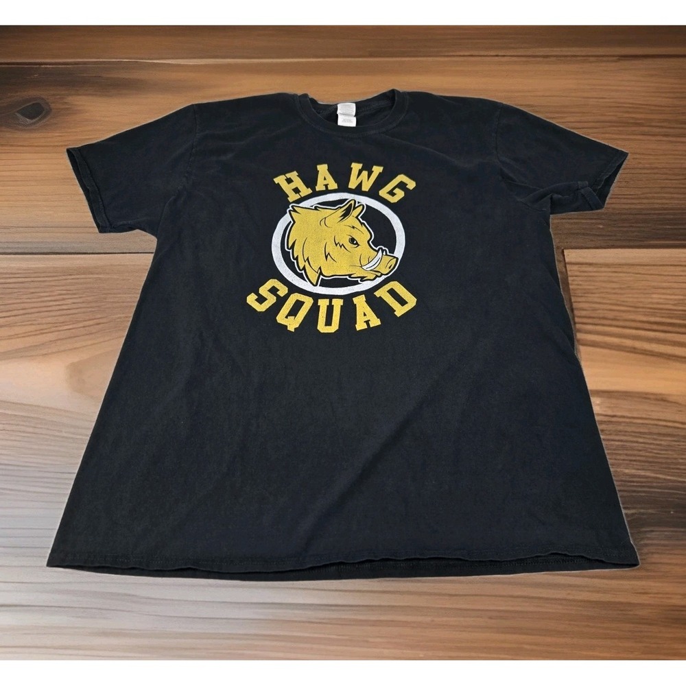 Hawg Squad T Shirt Mens XL Black Graphic‎ Print Short Sleeve Gildan Ring Spun
